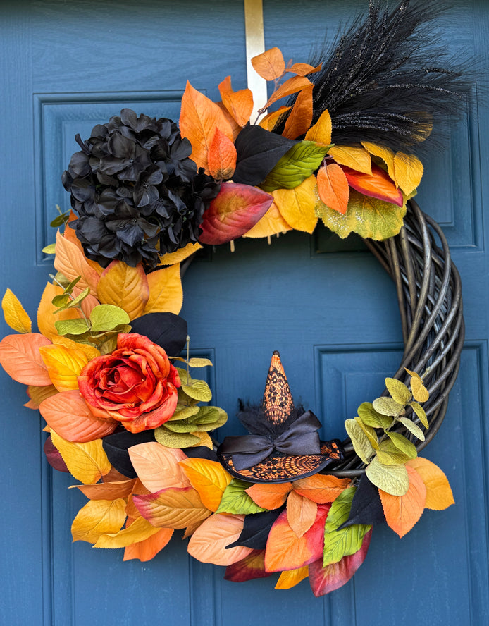 Fall Harvest Witch Hat Wreath