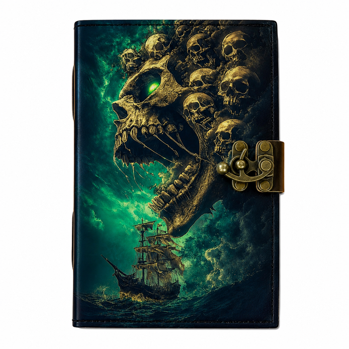 Halloween Tarot Handmade Leather Journal for Spiritual Shops