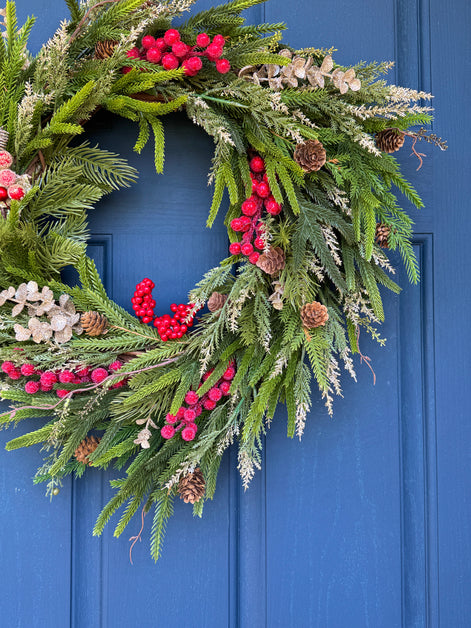 Red Berry Evergreen Holiday Wreath