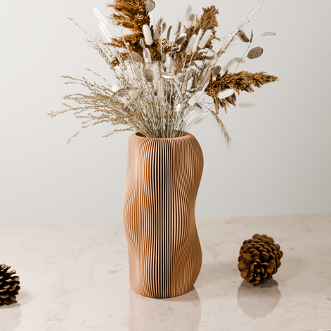 BUBBLY Vase | Natural Wood / With Insert