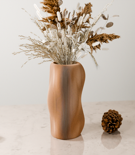 BUBBLY Vase | Natural Wood / With Insert
