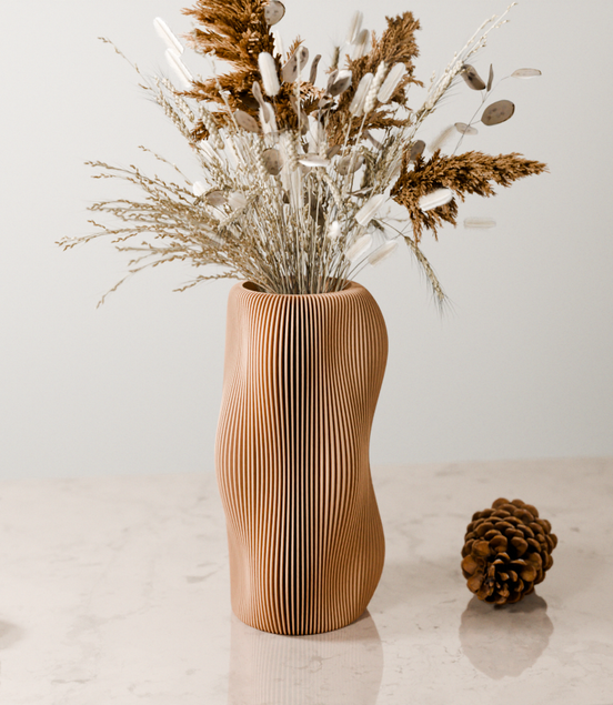 BUBBLY Vase | Natural Wood / With Insert