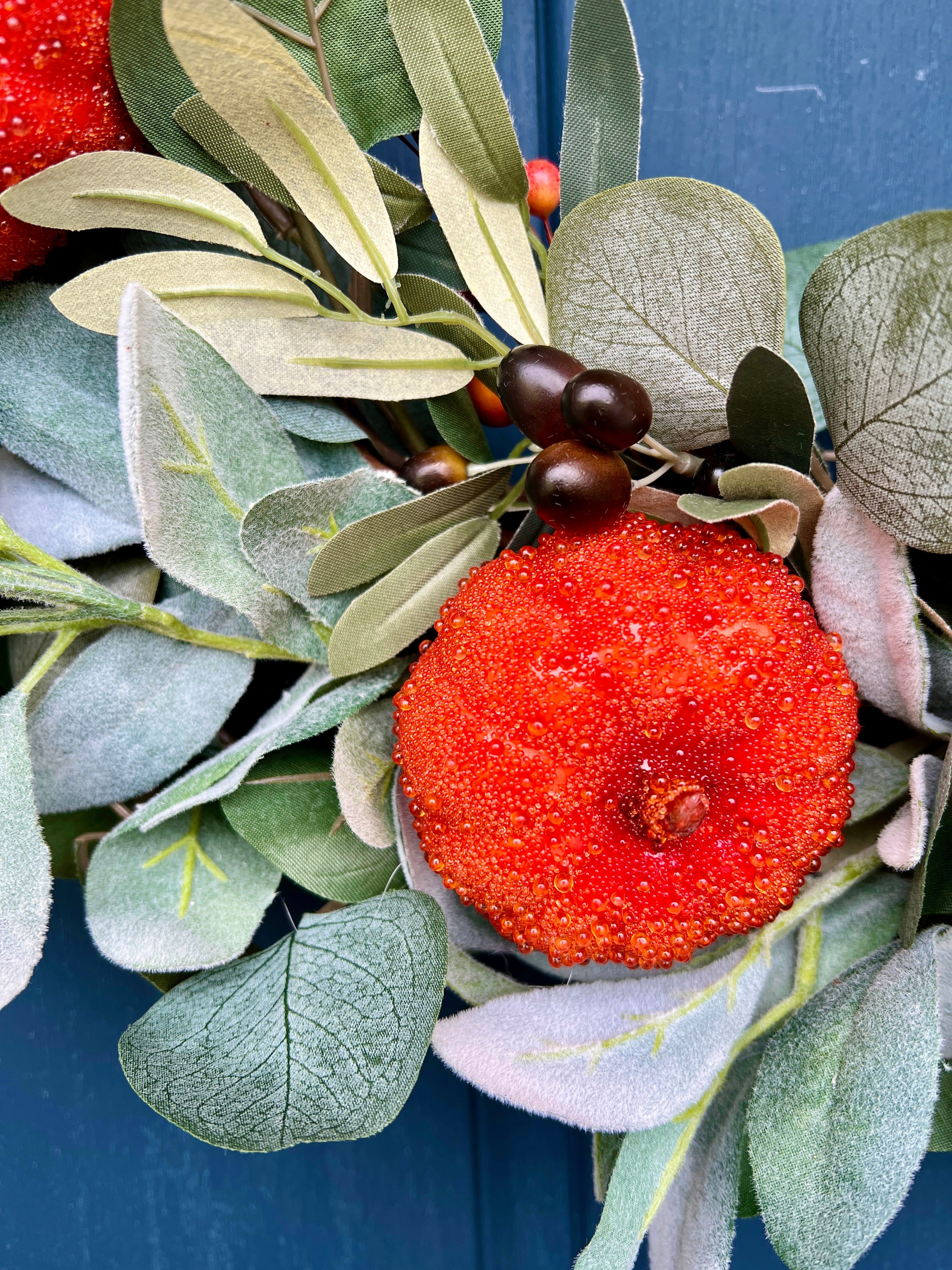 Autumn Pumpkin Eucalyptus Wreath