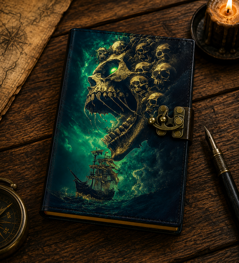 Halloween Tarot Handmade Leather Journal for Spiritual Shops