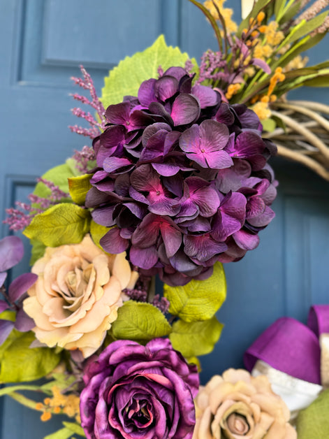 Luxury Purple Hydrangea Wreath