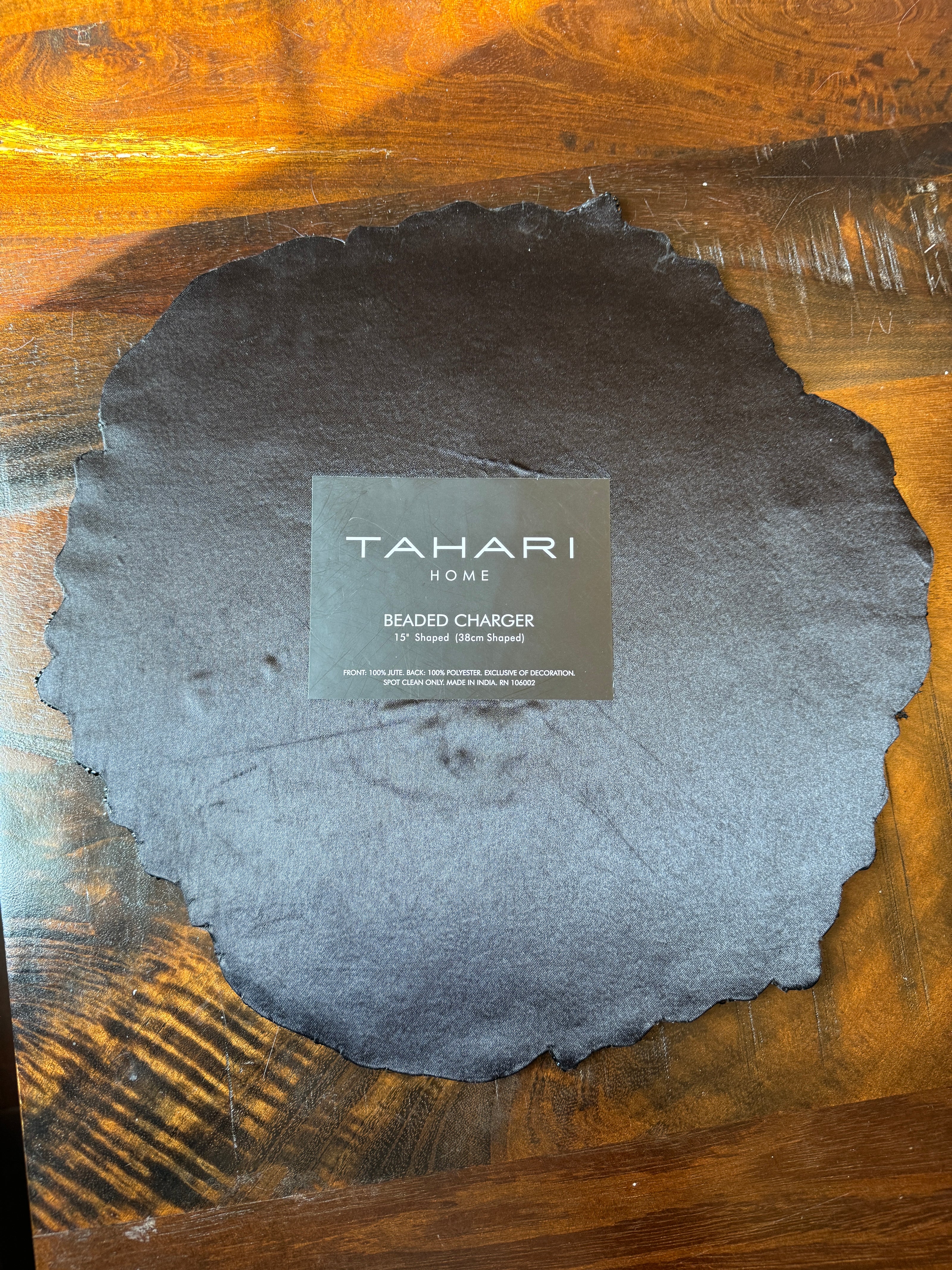 Set of 4 Tahari Halloween Beaded Charger Pumpkin Placemats