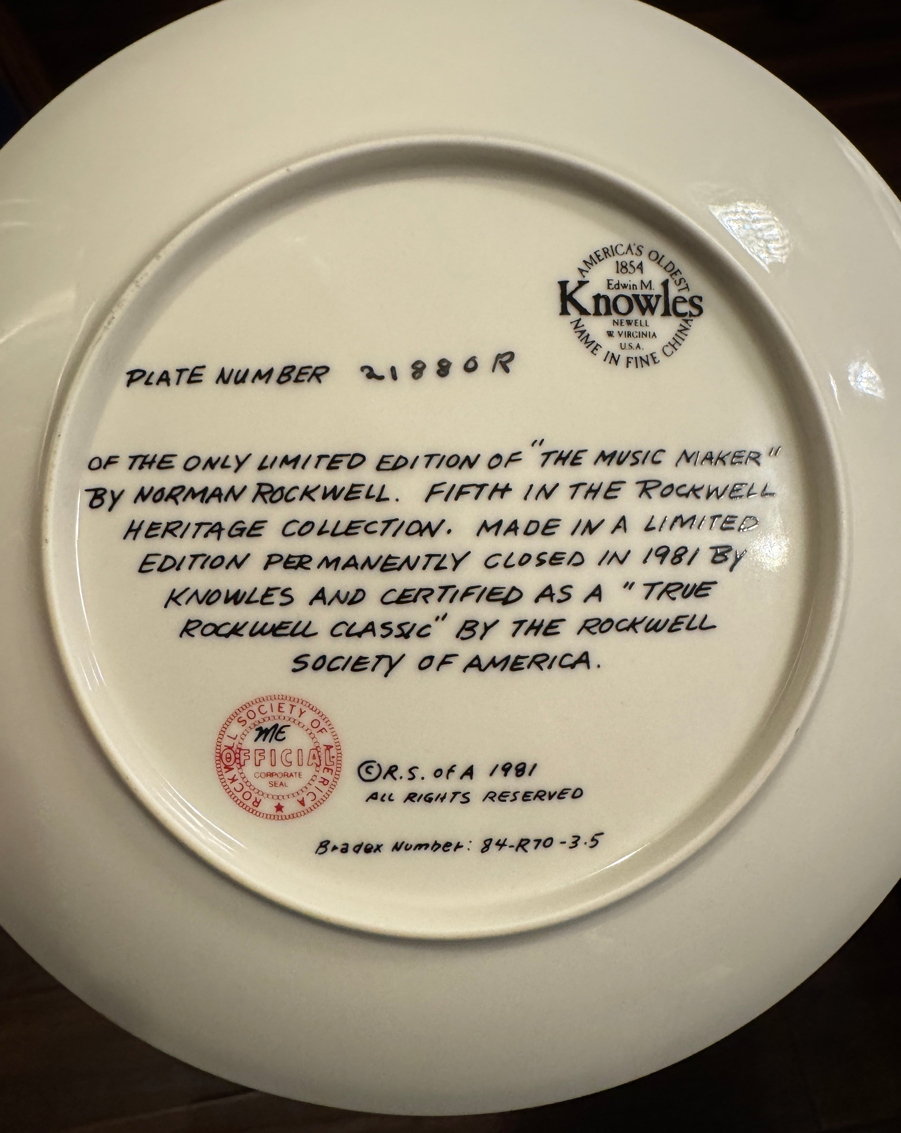 Vintage Norman Rockwell Plate 