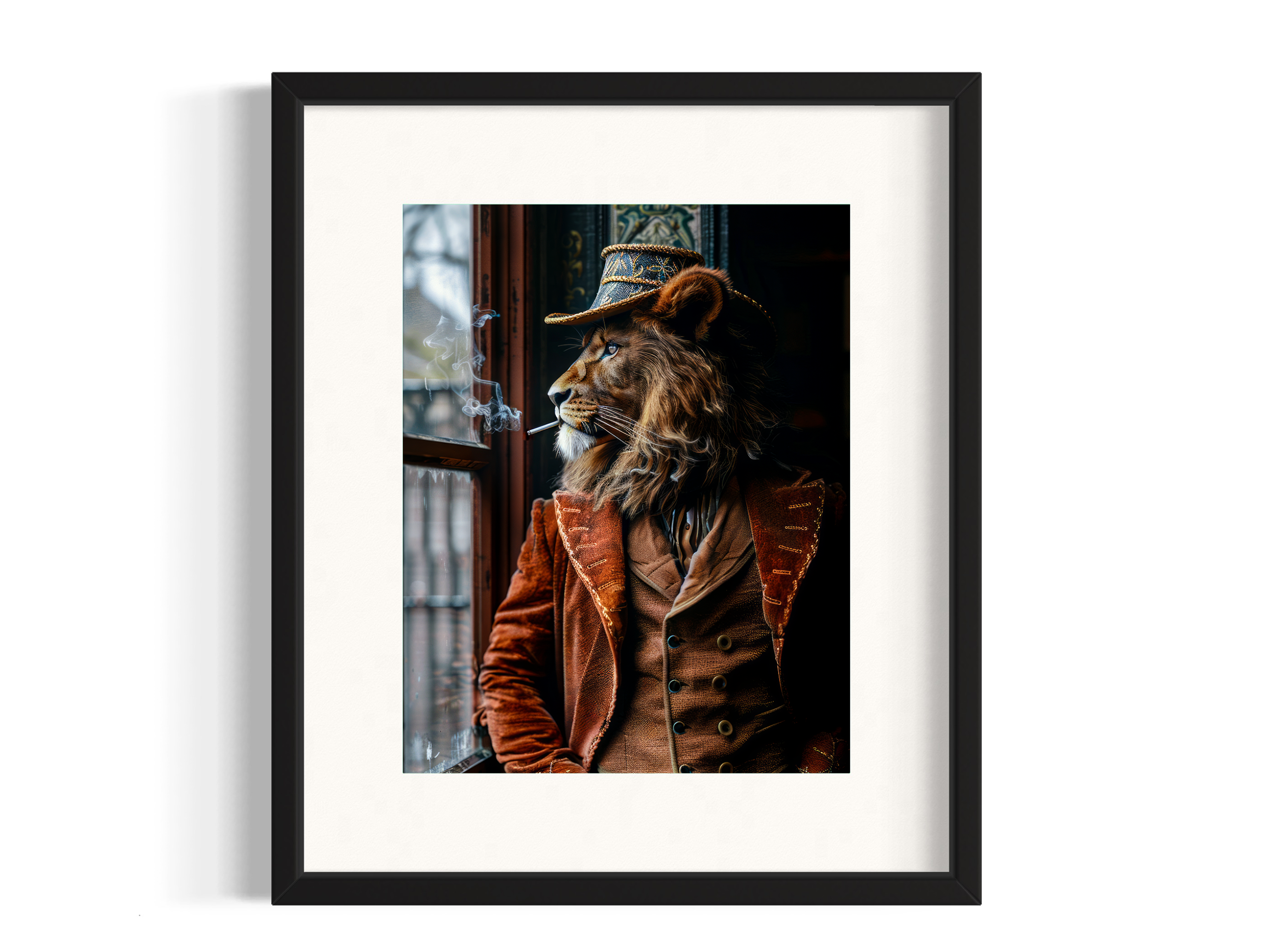 Dapper Lion Smoking Wall Decor - 8x10 PRINT ONLY
