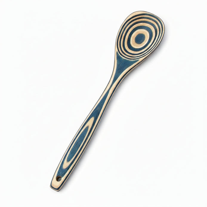 12" Denim Blue Pakka Wood Corner Spoon