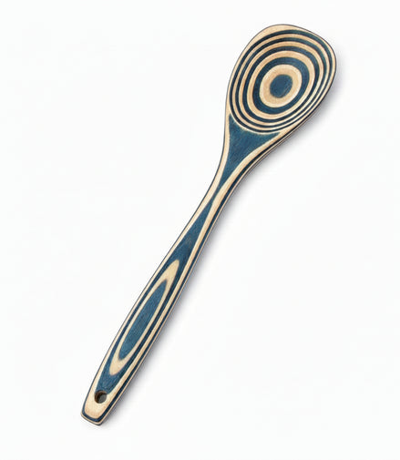 12" Denim Blue Pakka Wood Corner Spoon