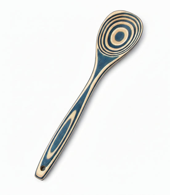 12" Denim Blue Pakka Wood Corner Spoon