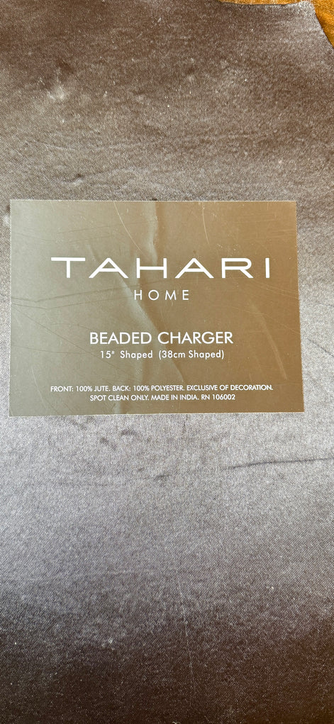 Set of 4 Tahari Halloween Beaded Charger Spider Web Placemats