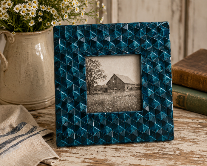 Geometric Teal Picture Frame