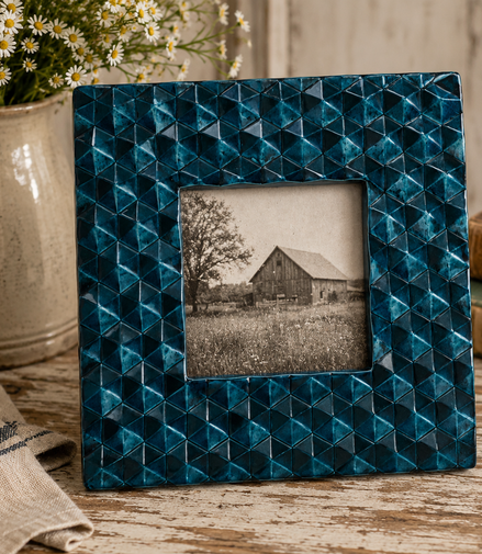 Geometric Teal Picture Frame