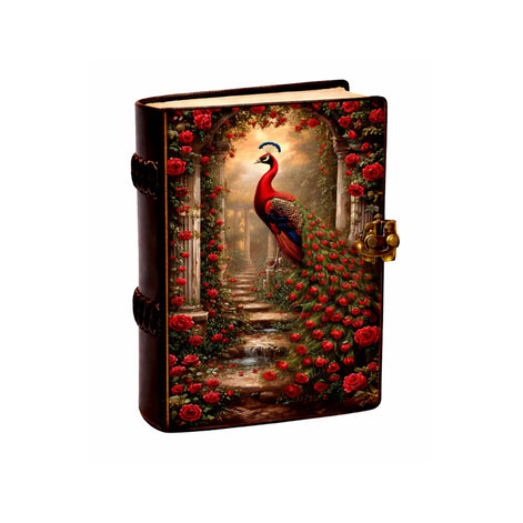 Peacock Leather Journal Vintage Celtic Grimoire Book Cover