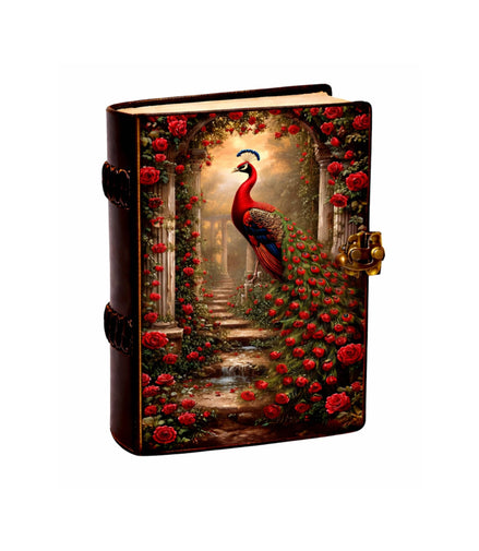 Peacock Leather Journal Vintage Celtic Grimoire Book Cover