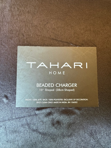 Set of 4 Tahari Halloween Beaded Charger Pumpkin Placemats