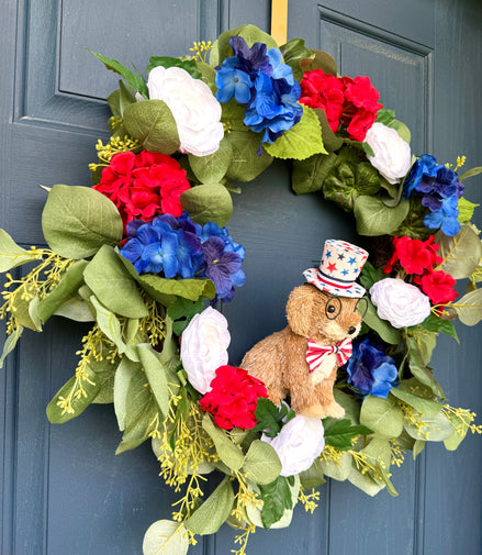 Patriotic Puppy Wreath