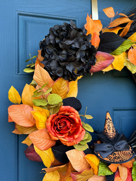 Fall Harvest Witch Hat Wreath
