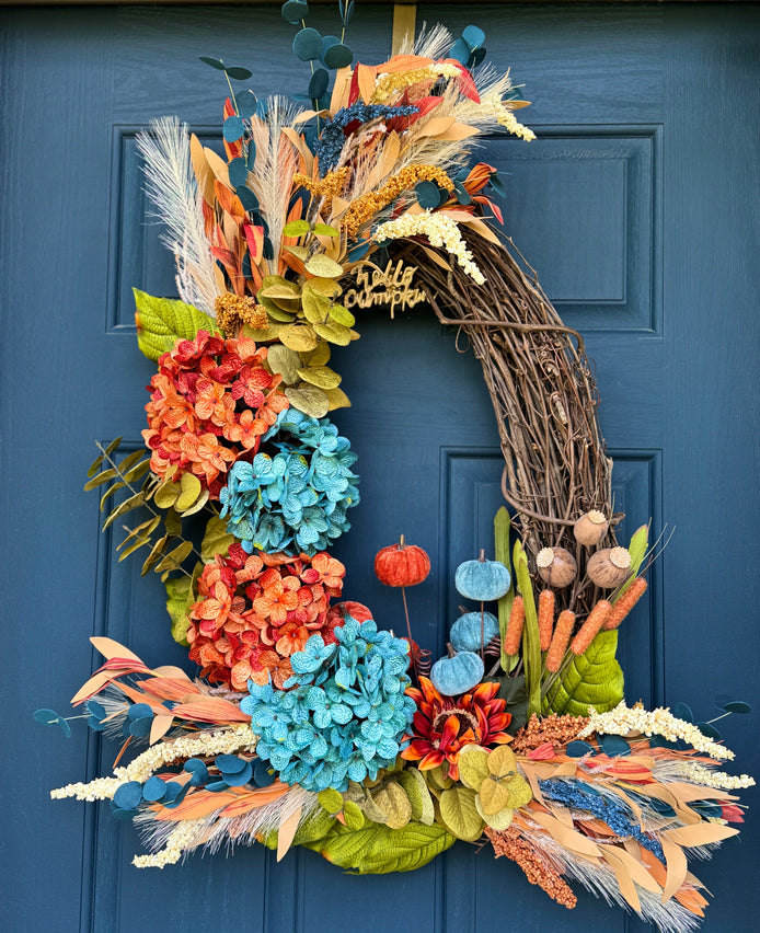 Teal Pumpkin Harvest Wreath