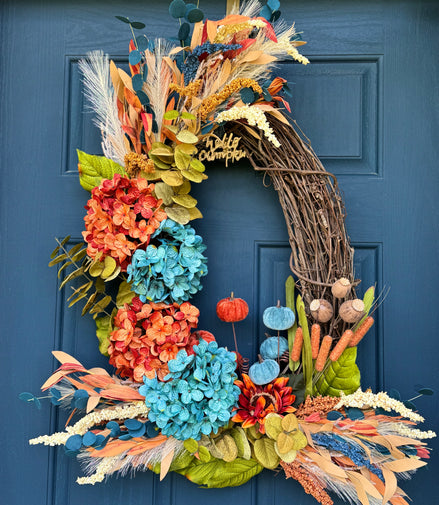 Teal Pumpkin Harvest Wreath