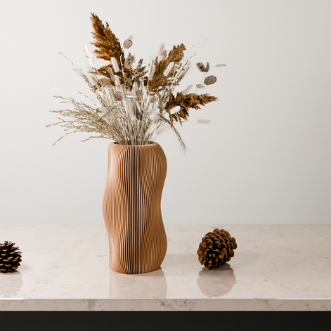 BUBBLY Vase | Natural Wood / With Insert