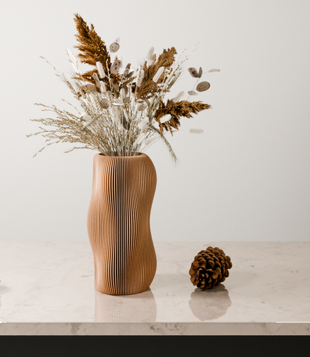 BUBBLY Vase | Natural Wood / With Insert