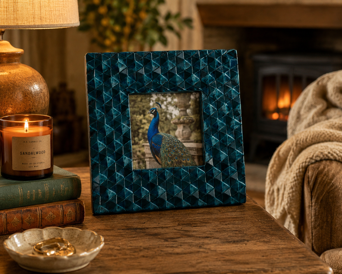 Geometric Teal Picture Frame