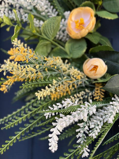 Yellow Blooms “Home Sweet Home” Wreath