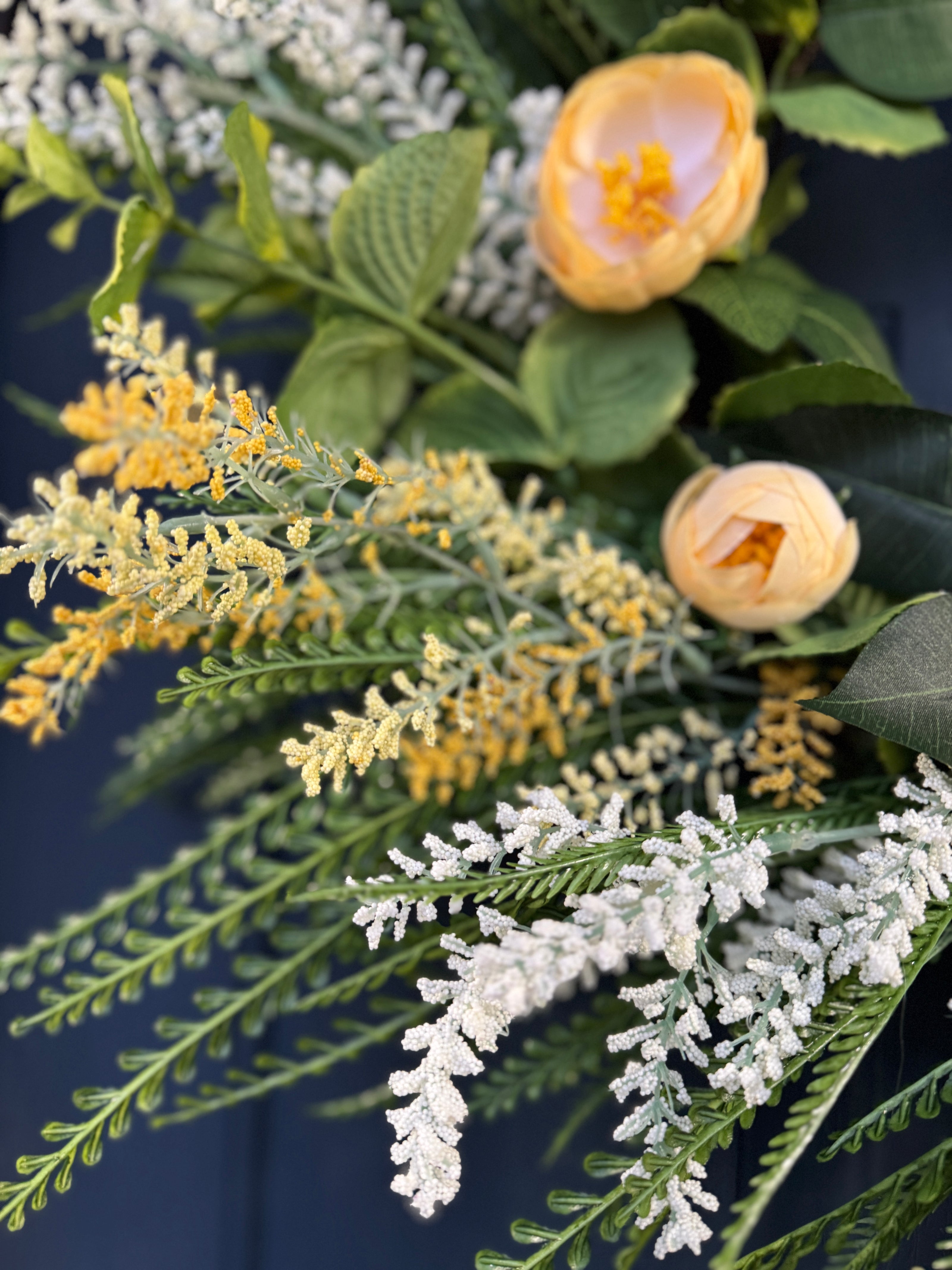 Yellow Blooms “Home Sweet Home” Wreath