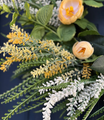 Yellow Blooms “Home Sweet Home” Wreath