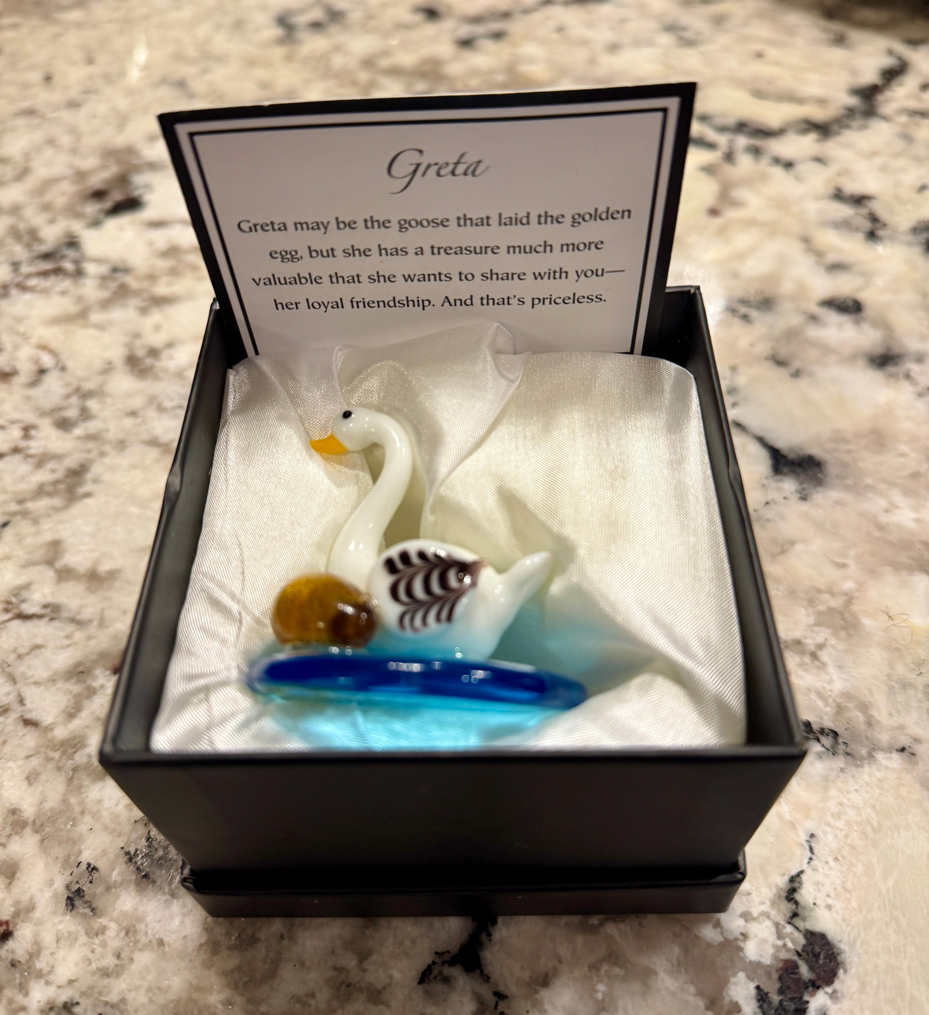 Pier 1 Imports Greta Ceramic Swan Figurine with Golden Egg