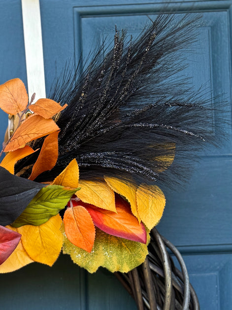 Fall Harvest Witch Hat Wreath