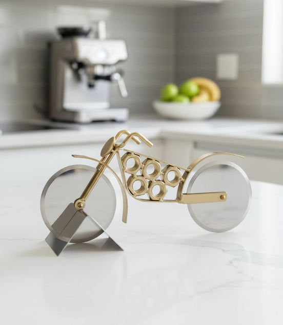 Motorcycle Pizza Cutter with Stand