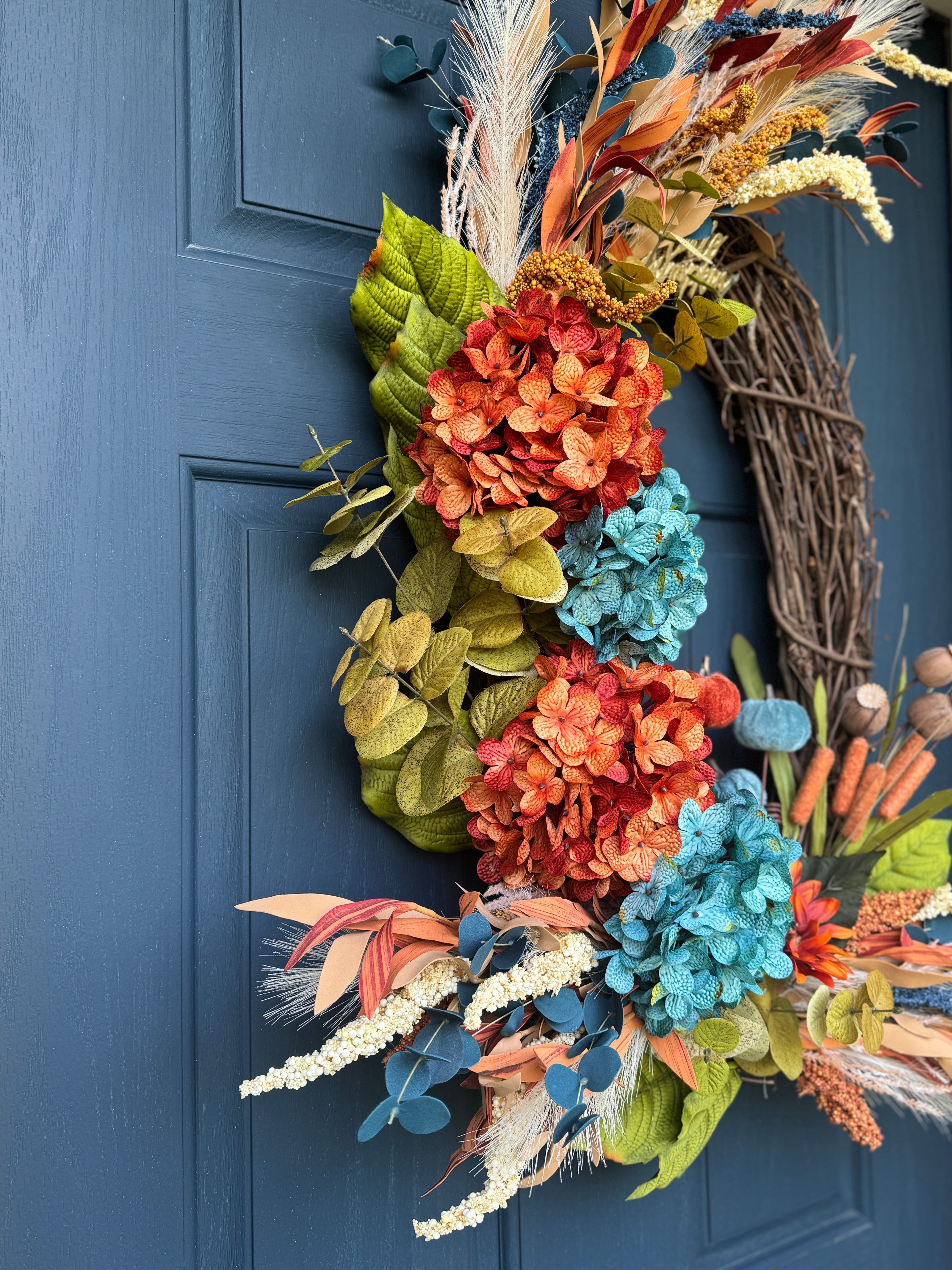 Teal Pumpkin Harvest Wreath