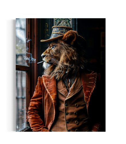 Dapper Lion Smoking Wall Decor - 8x10 PRINT ONLY
