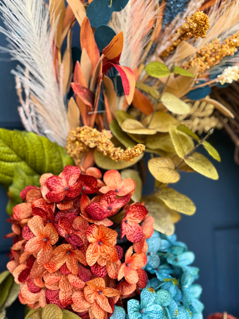 Teal Pumpkin Harvest Wreath