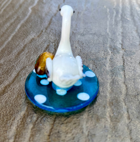 Pier 1 Imports Greta Ceramic Swan Figurine with Golden Egg