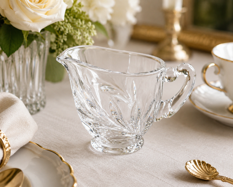 Vintage Willow Clear Indiana Glass Creamer