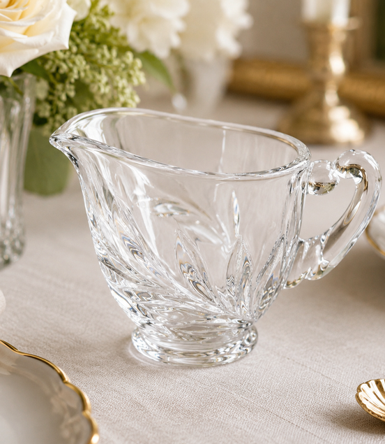 Vintage Willow Clear Indiana Glass Creamer