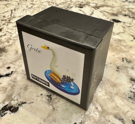 Pier 1 Imports Greta Ceramic Swan Figurine with Golden Egg
