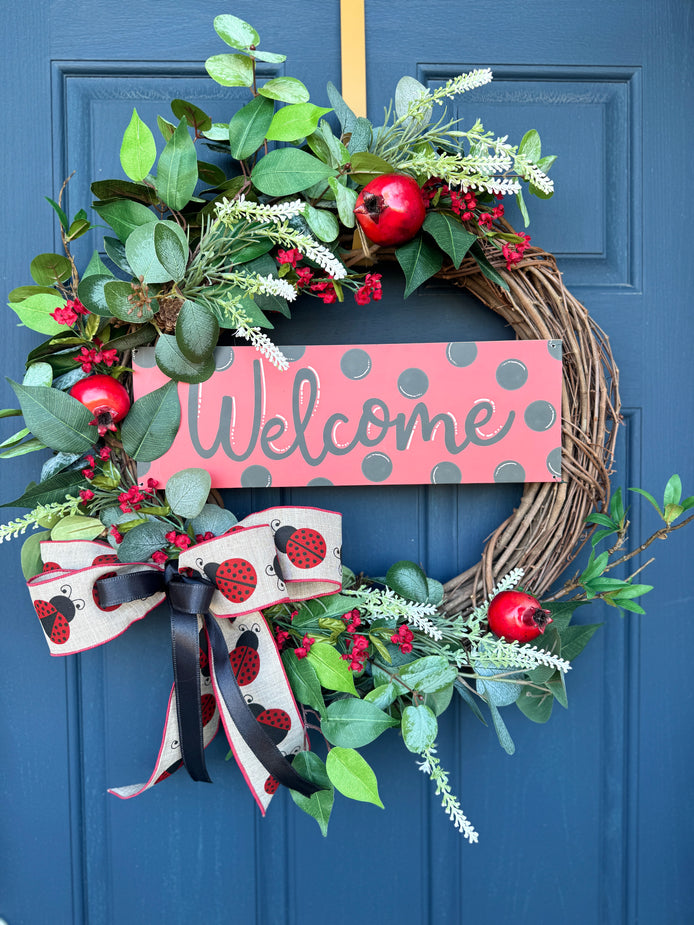 Pomegranate Eucalyptus Welcome Wreath