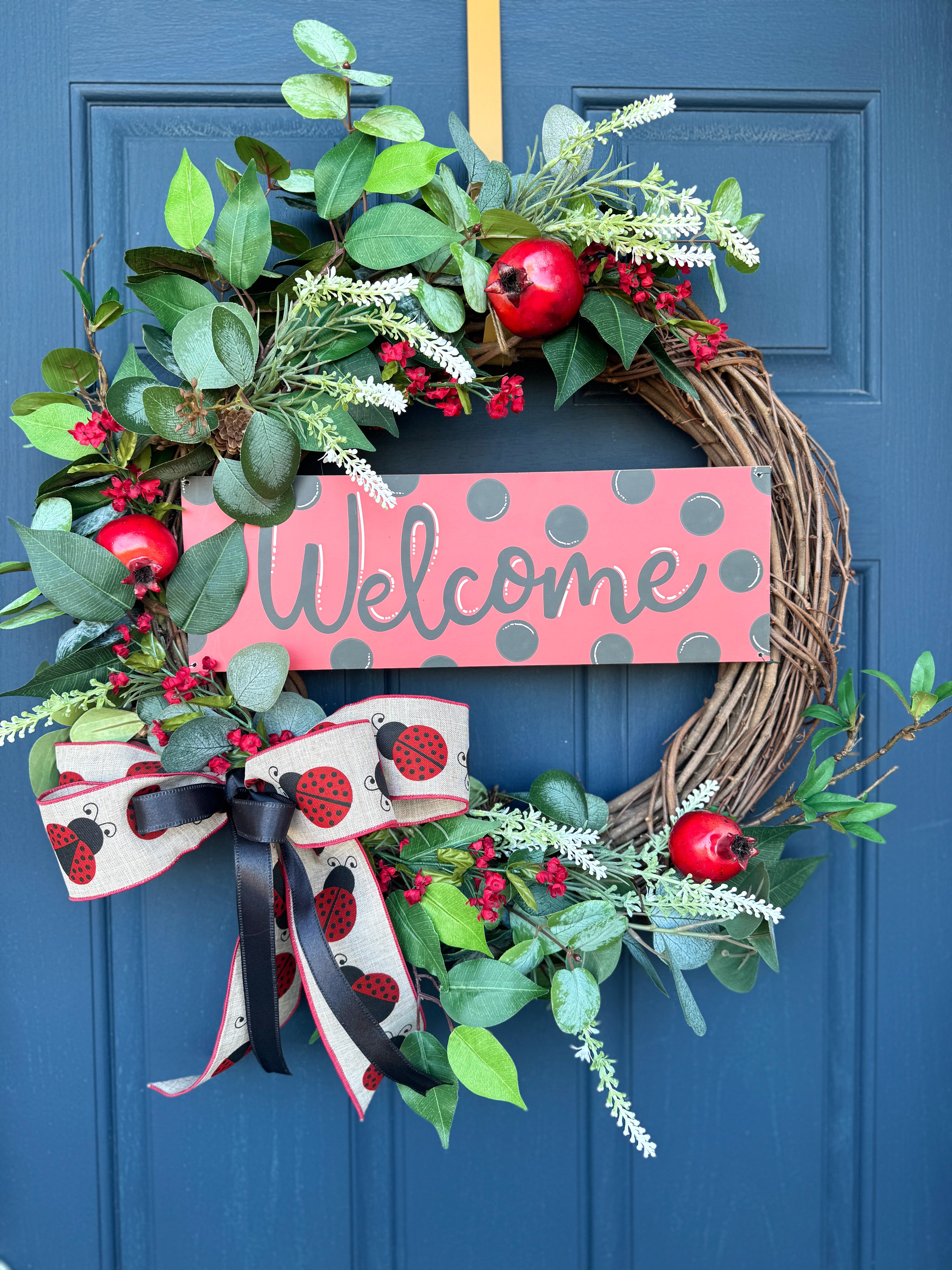 Pomegranate Eucalyptus Welcome Wreath
