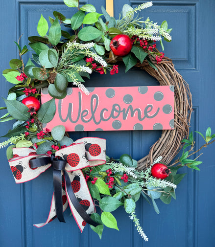 Pomegranate Eucalyptus Welcome Wreath
