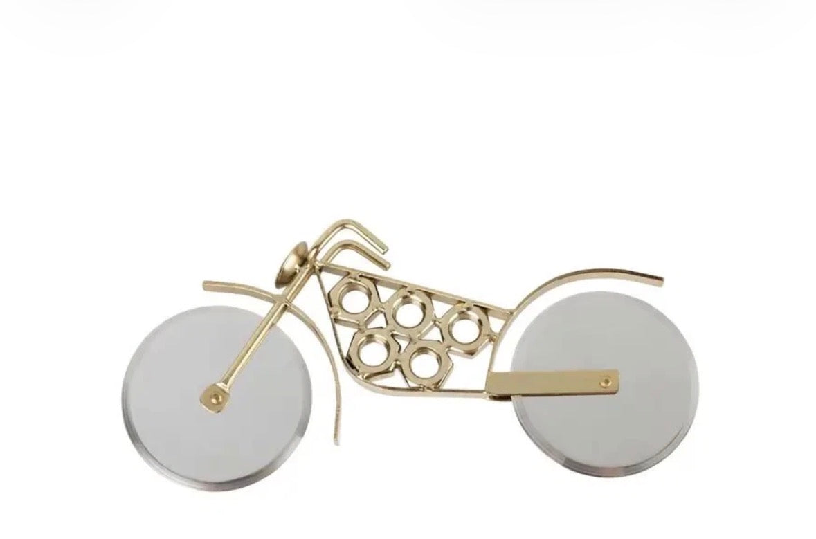 Motorcycle Pizza Cutter with Stand