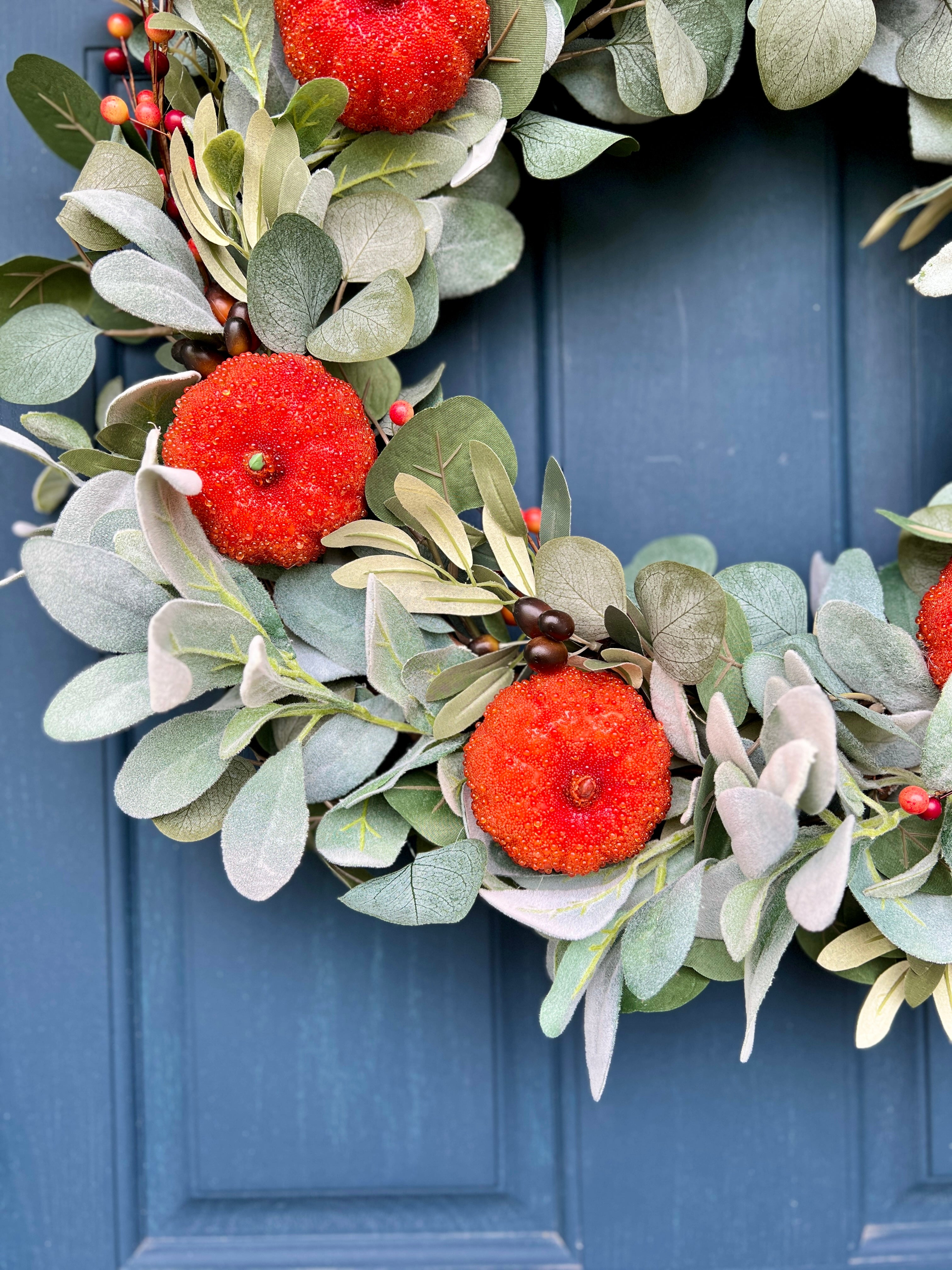 Autumn Pumpkin Eucalyptus Wreath