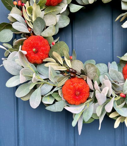 Autumn Pumpkin Eucalyptus Wreath