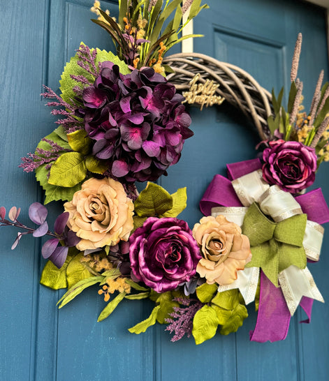 Luxury Purple Hydrangea Wreath