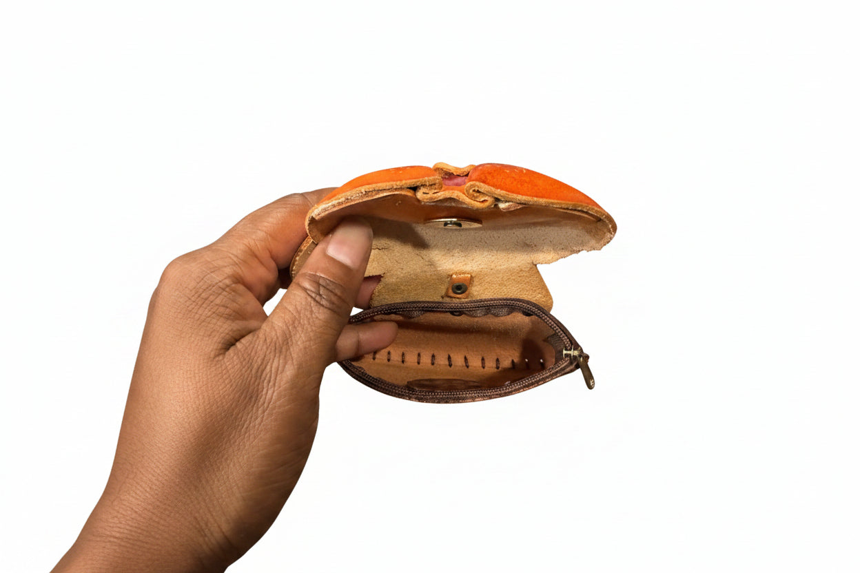 Handmade Leather Bulldog Coin Purse Wallet