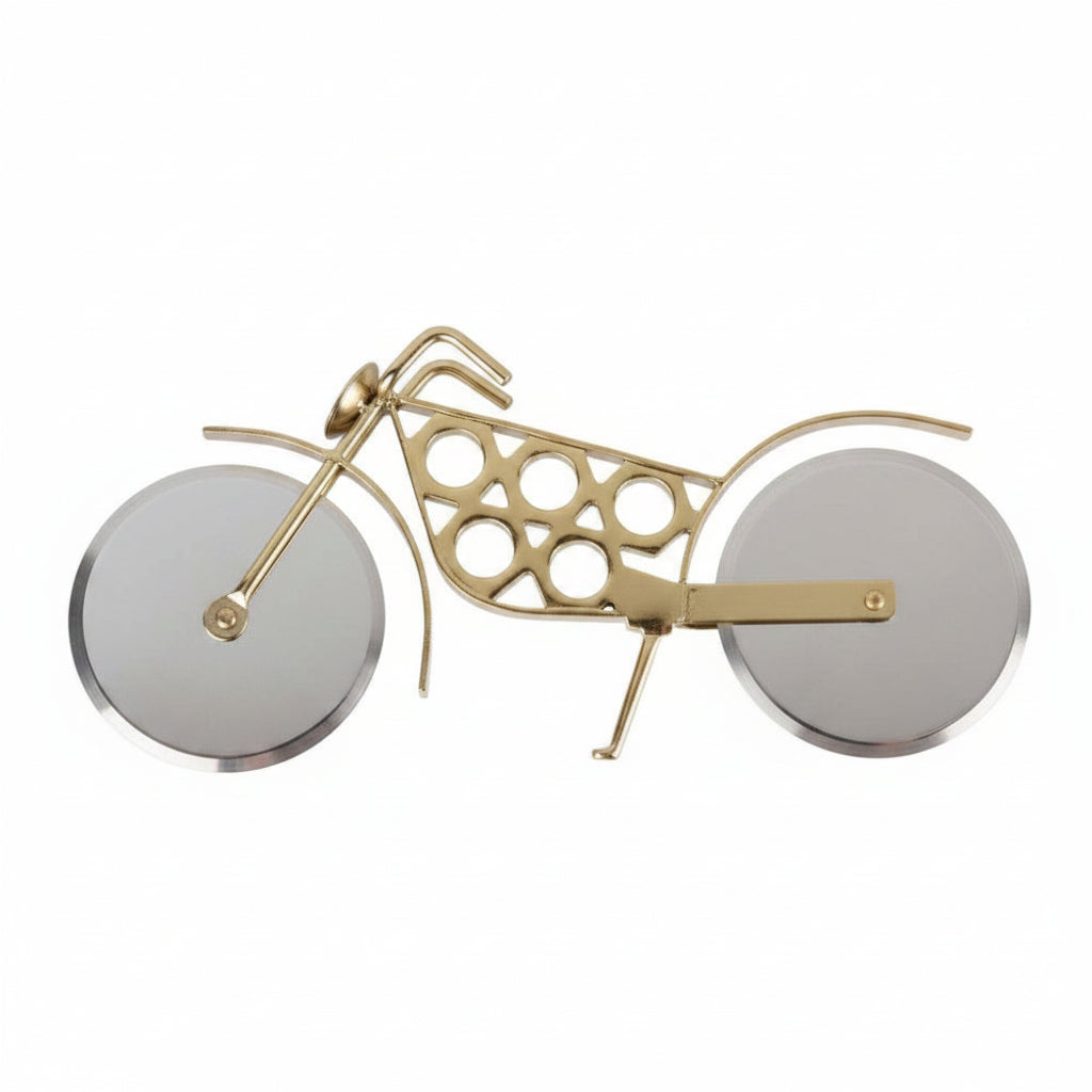 Motorcycle Pizza Cutter with Stand